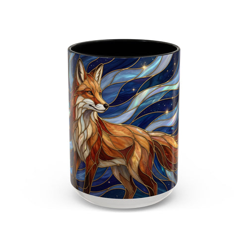 Midnight Fox Stained Glass Style Mug