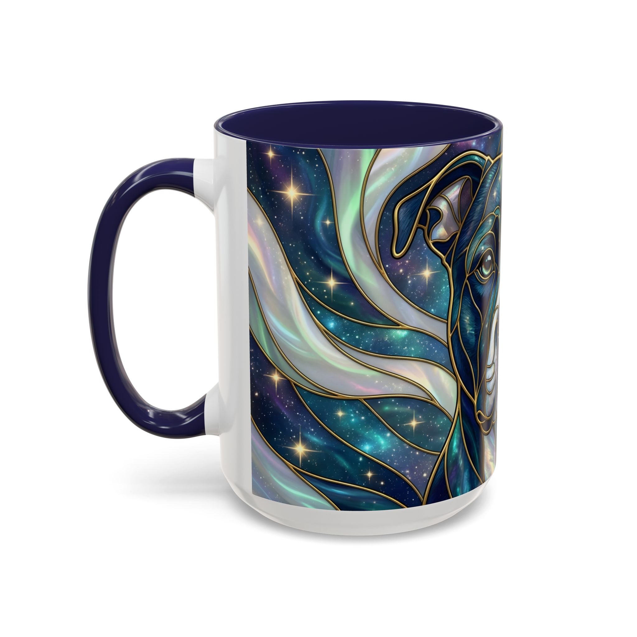 Aurora Glow Staffy Stained Glass Style Mug