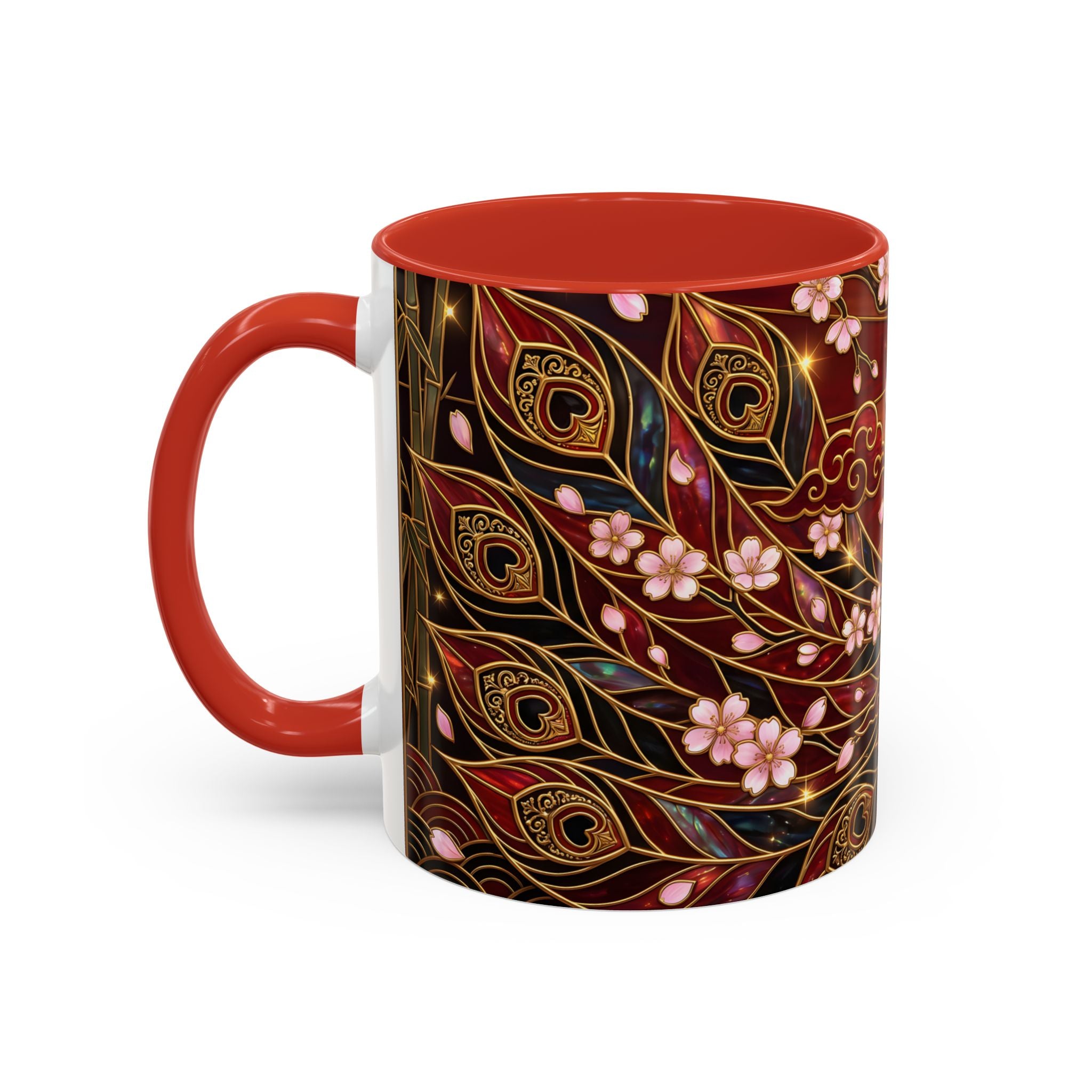 Sakura Peacock Stained Glass Style Mug
