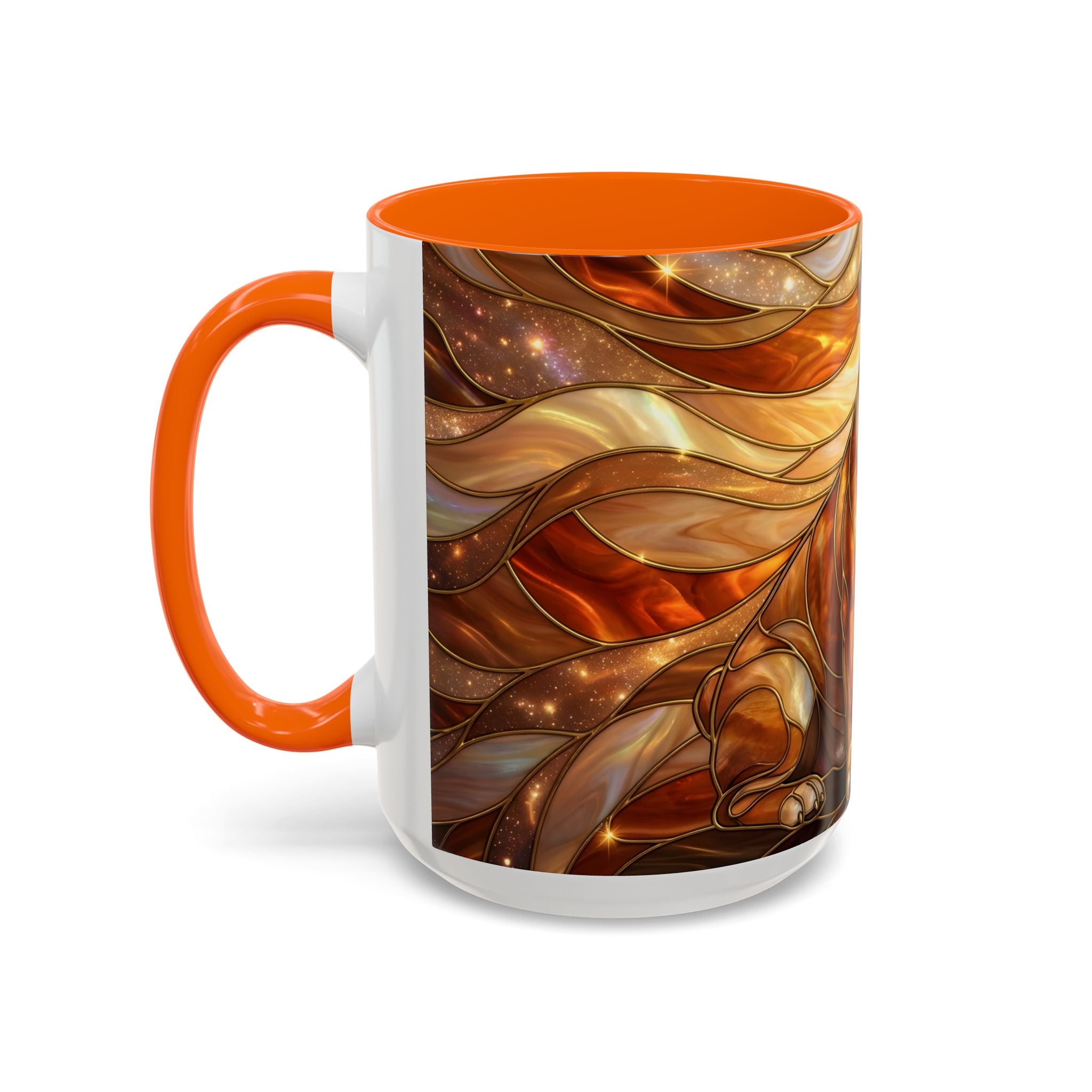 Amber Bulldog Stained Glass Style Mug