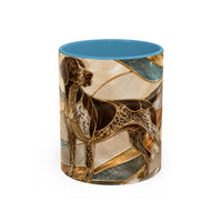 Warm Glow German Shorthaired Pointer Stained Glass Style Mug