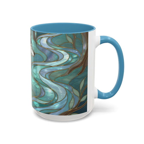 Forest Wolf Stained Glass Style Mug