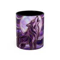 Amethyst Wolf Stained Glass Style Mug