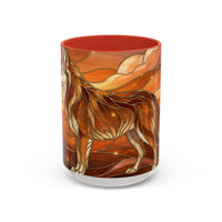 Amber Wolf Stained Glass Style Mug
