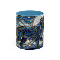 Sapphire Wolf Stained Glass Style Mug