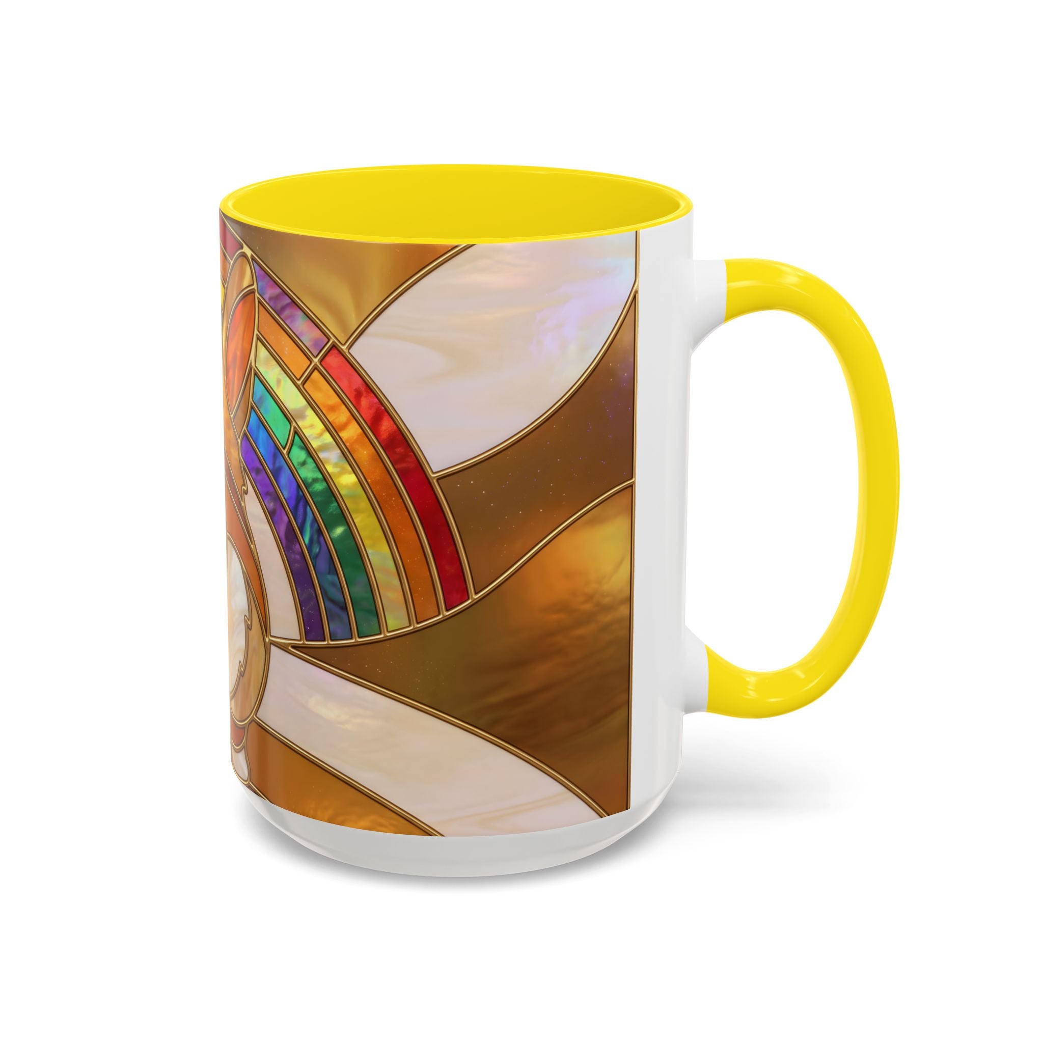 Rainbow Corgi Butt Stained Glass Style Mug