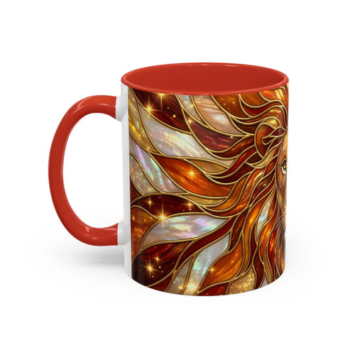 Majestic Lion Stained Glass Style Mug