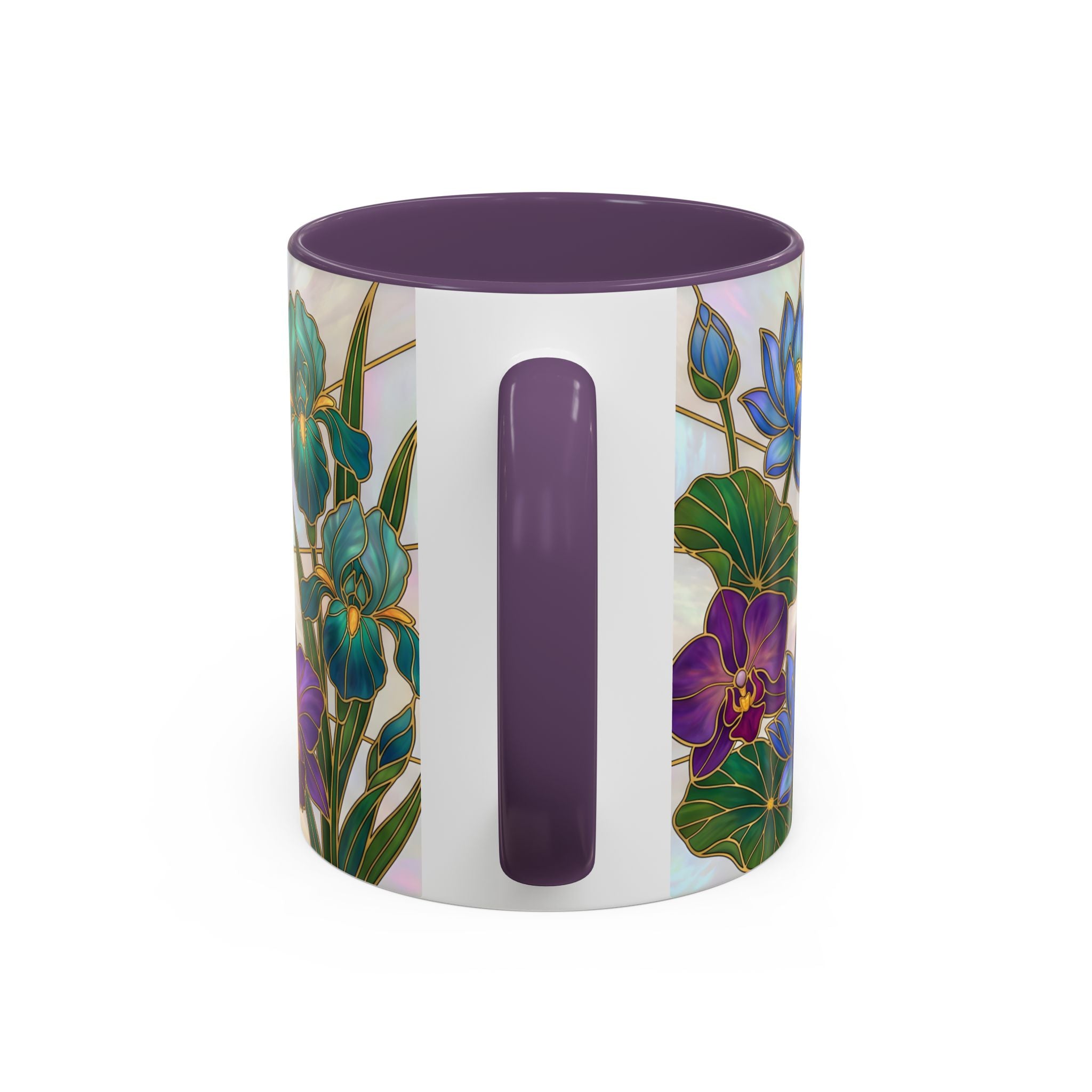 Floral Peacock Stained Glass Style Mug