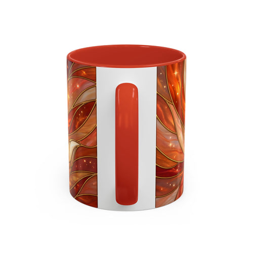 Orange Glow Fox Stained Glass Style Mug