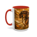 Golden Dachshund Stained Glass Style Mug