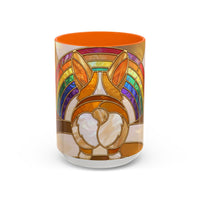 Rainbow Corgi Butt Stained Glass Style Mug
