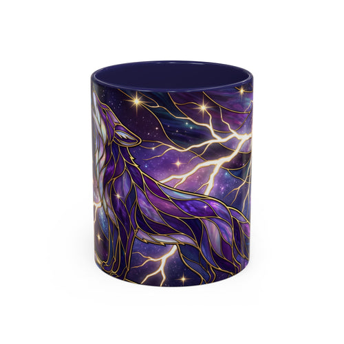 Purple Storm Fox Stained Glass Style Mug