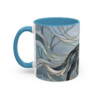 Mystical Blue Wolf Stained Glass Style Mug