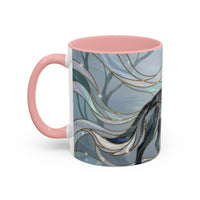 Mystical Blue Wolf Stained Glass Style Mug
