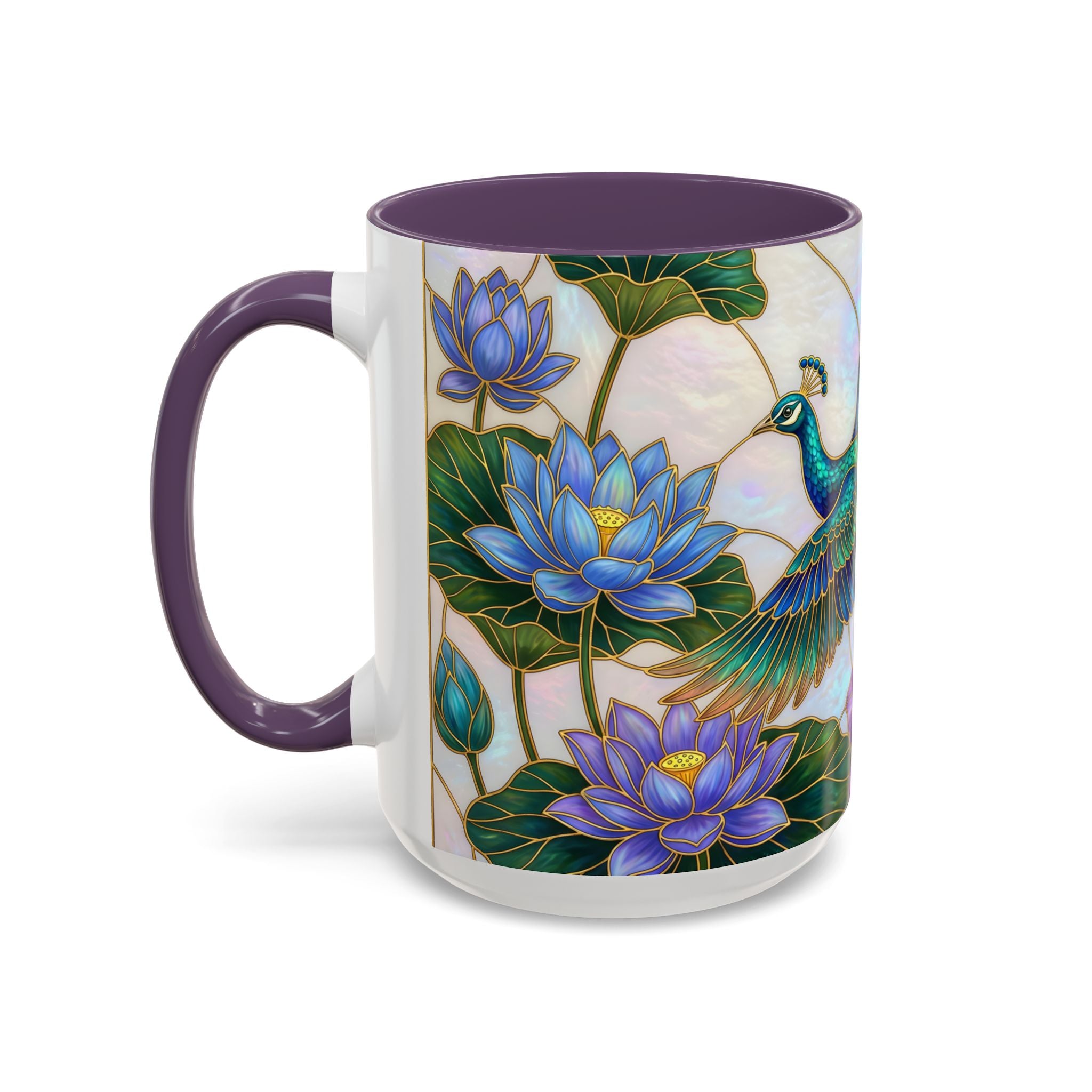 Flying Peacock Stained Glass Style Mug
