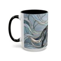 Mystical Blue Wolf Stained Glass Style Mug