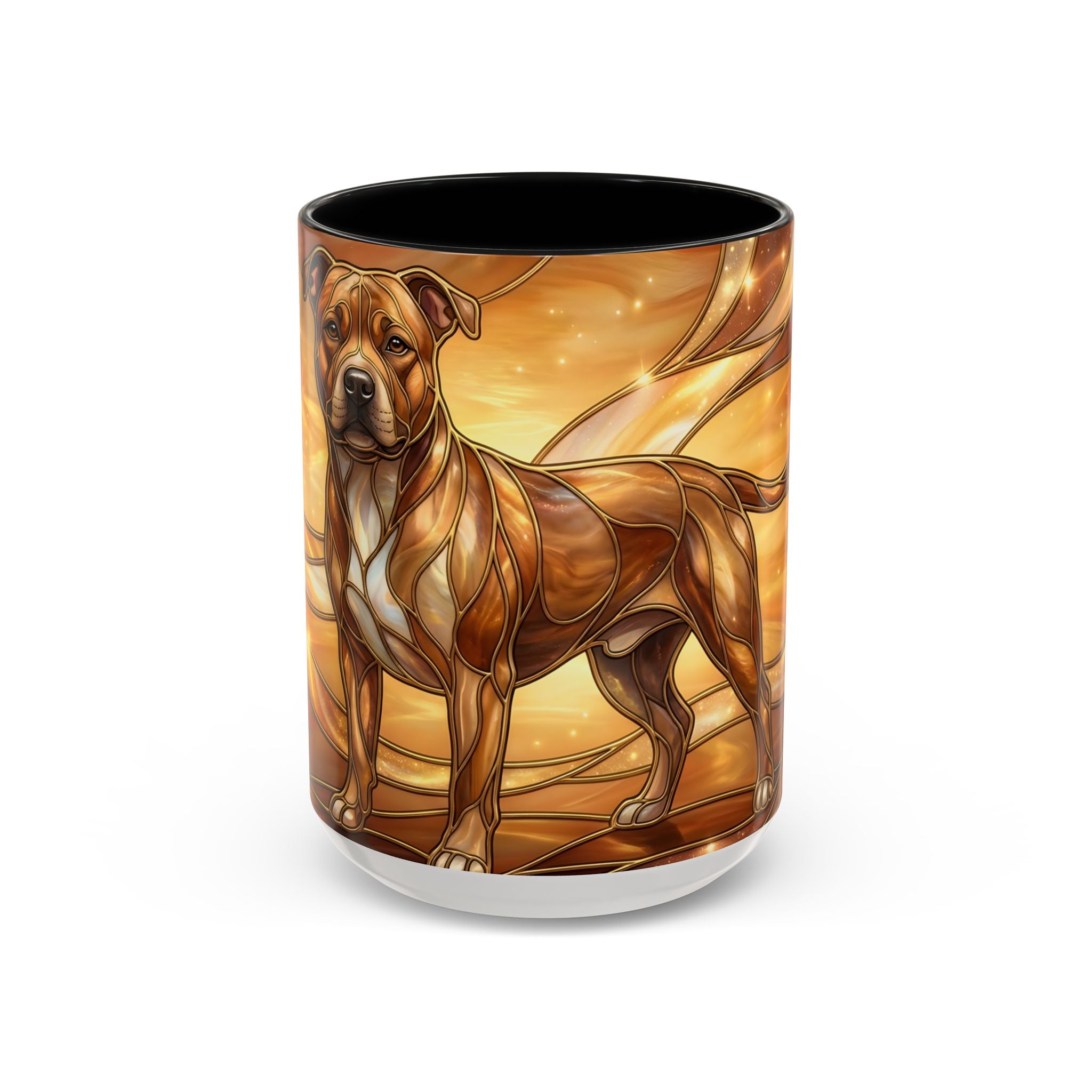 Amber Glow Staffy Stained Glass Style Mug