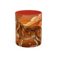Amber Wolf Stained Glass Style Mug