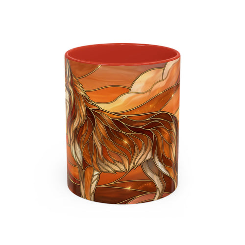 Amber Wolf Stained Glass Style Mug