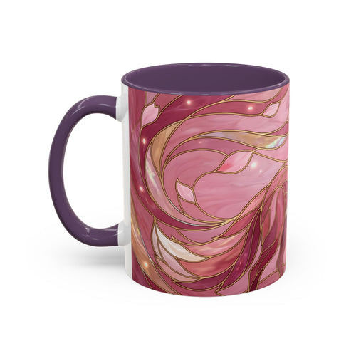 Rose Glow Fox Stained Glass Style Mug