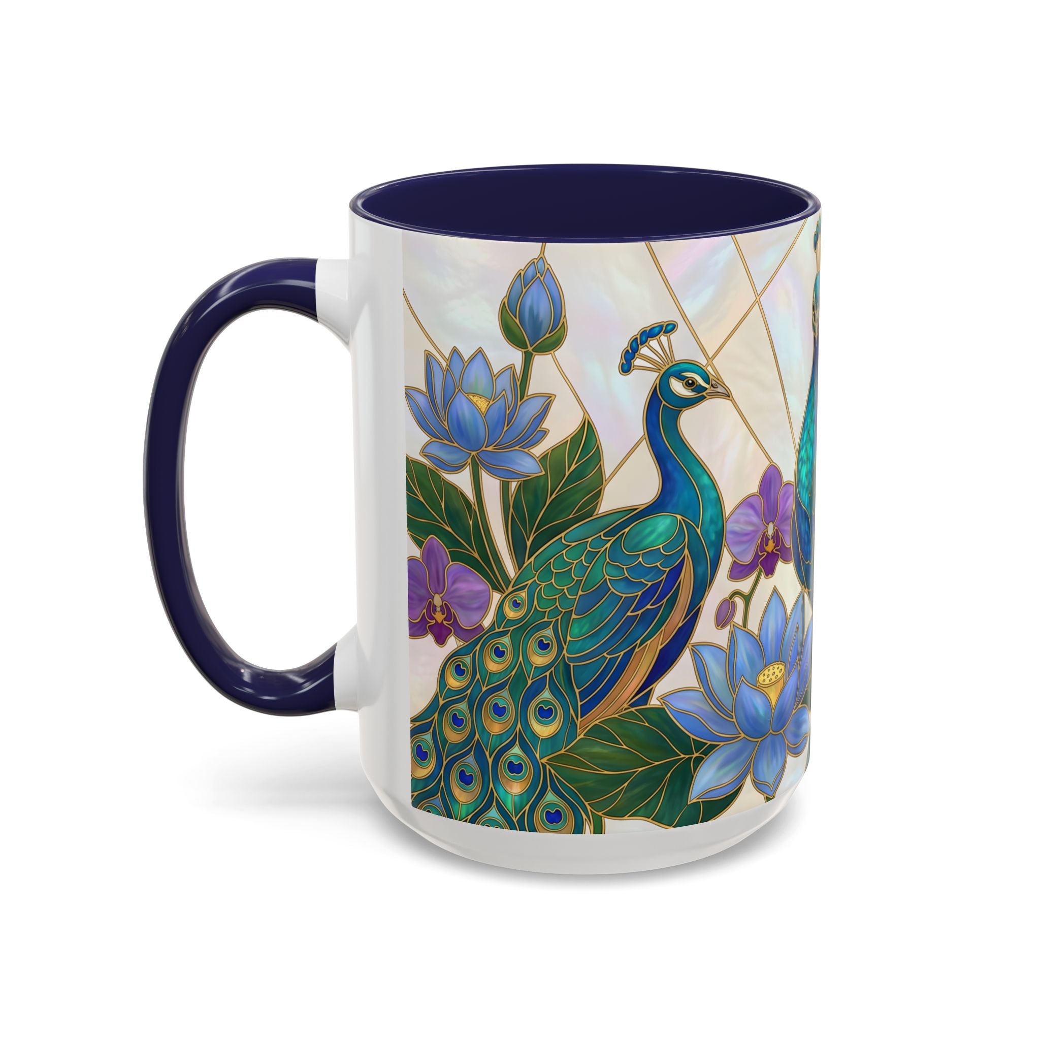 Garden Peacock Stained Glass Style Mug