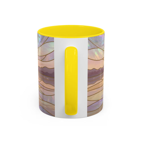 Serene Horizon Hummingbird Stained Glass Style Mug
