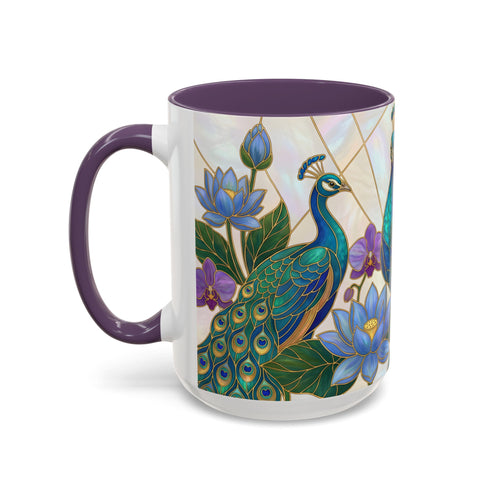 Garden Peacock Stained Glass Style Mug