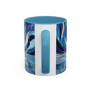 Cobalt Wolf Reflection Stained Glass Style Mug