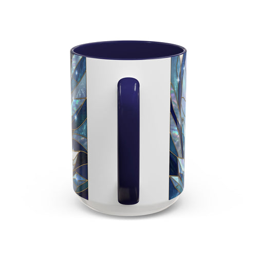 Icy Blue Fox Stained Glass Style Mug