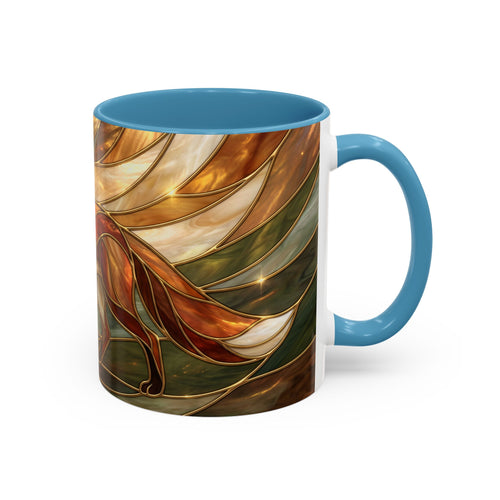 Olive Glow Fox Stained Glass Style Mug