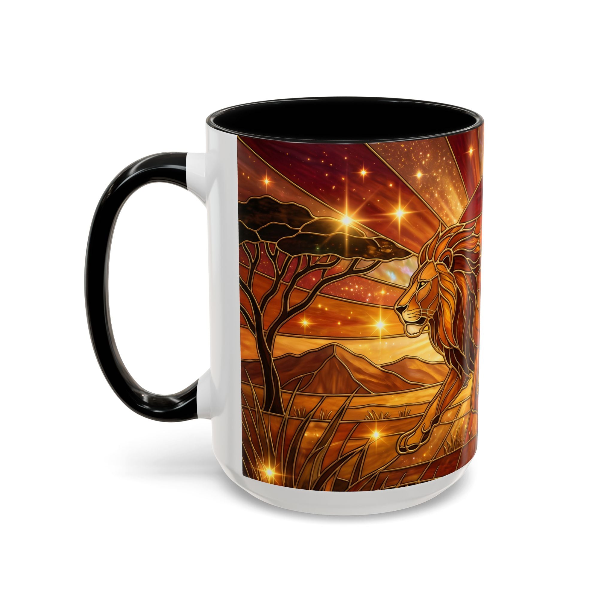 Savannah Lion Stained Glass Style Mug