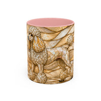 Golden Glow Poodle Stained Glass Style Mug
