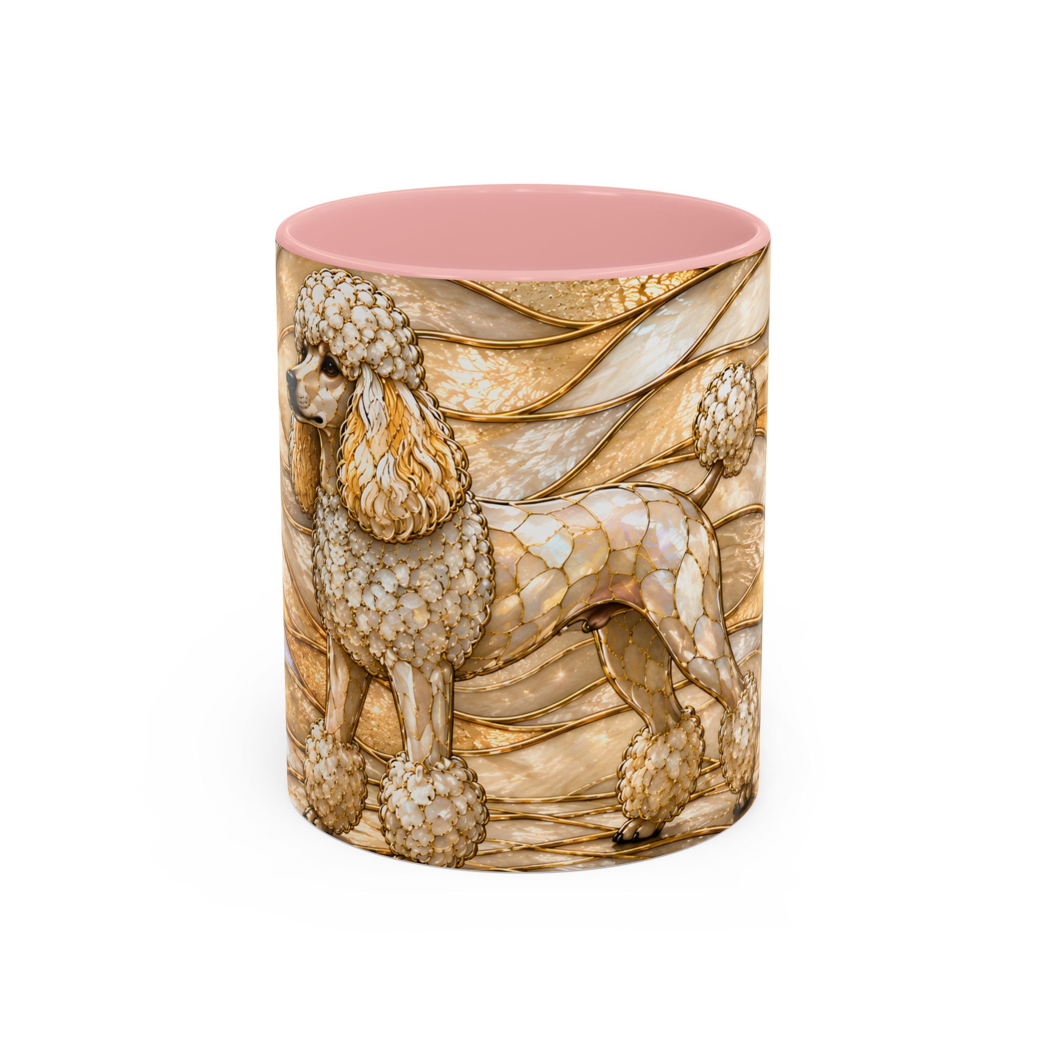 Golden Glow Poodle Stained Glass Style Mug