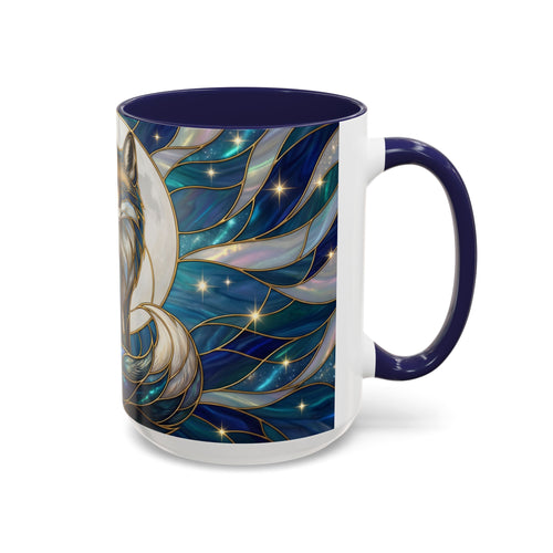 Moonlit Fox Stained Glass Style Mug