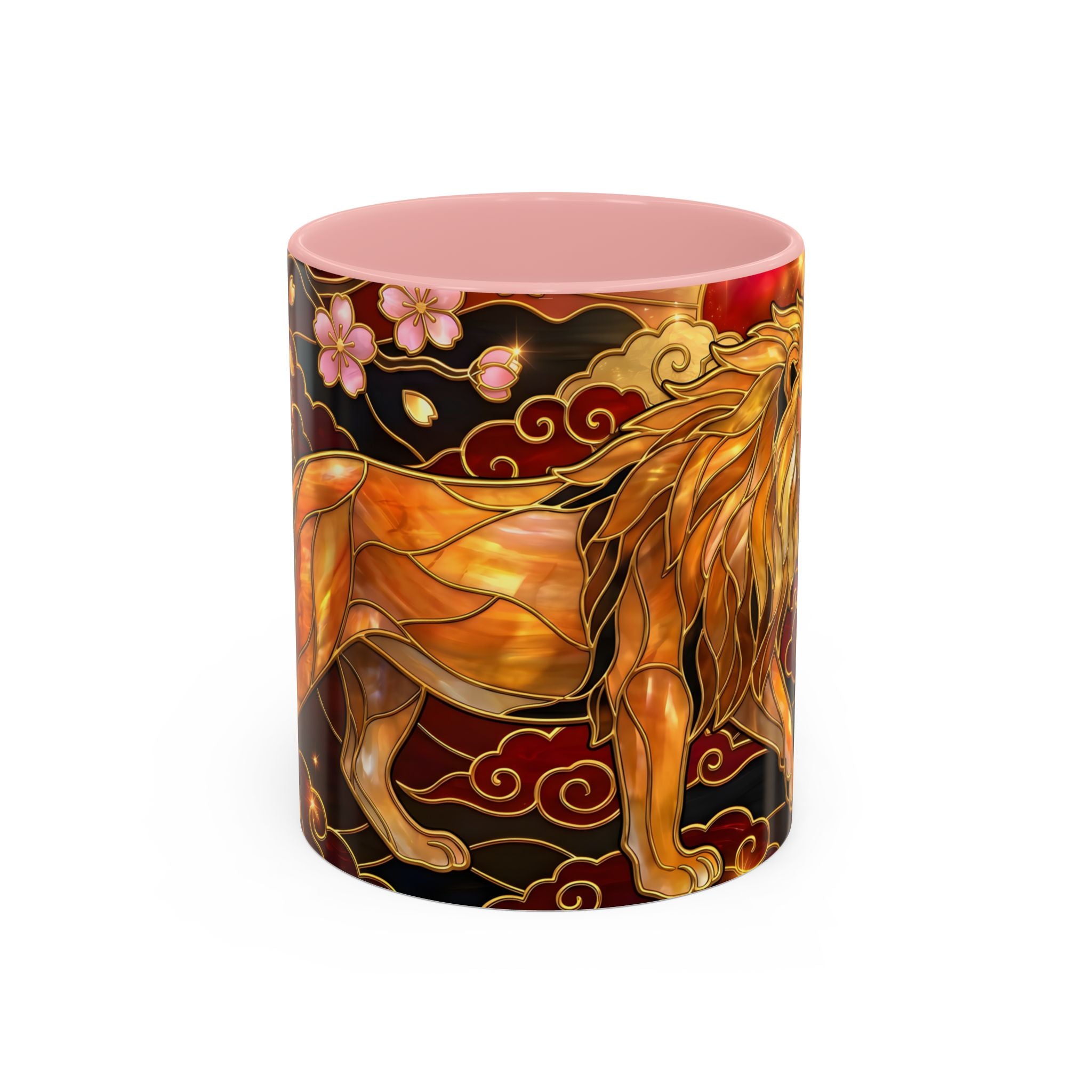 Sakura Lion Stained Glass Style Mug