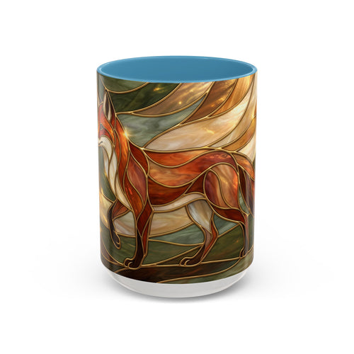 Olive Glow Fox Stained Glass Style Mug