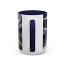 Navy Glow Great Pyrenees Stained Glass Style Mug