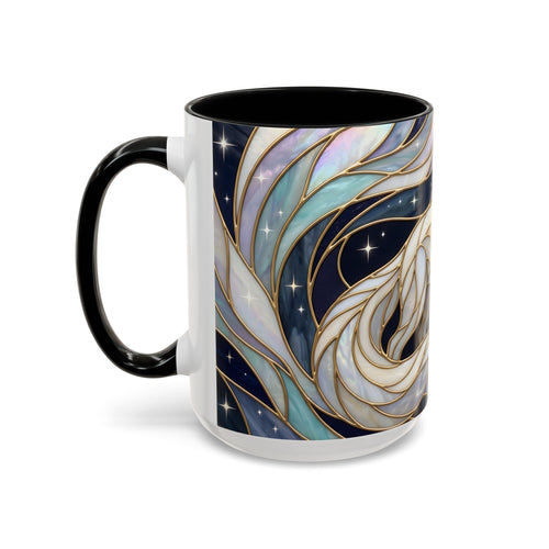 Starlit Arctic Fox Stained Glass Style Mug