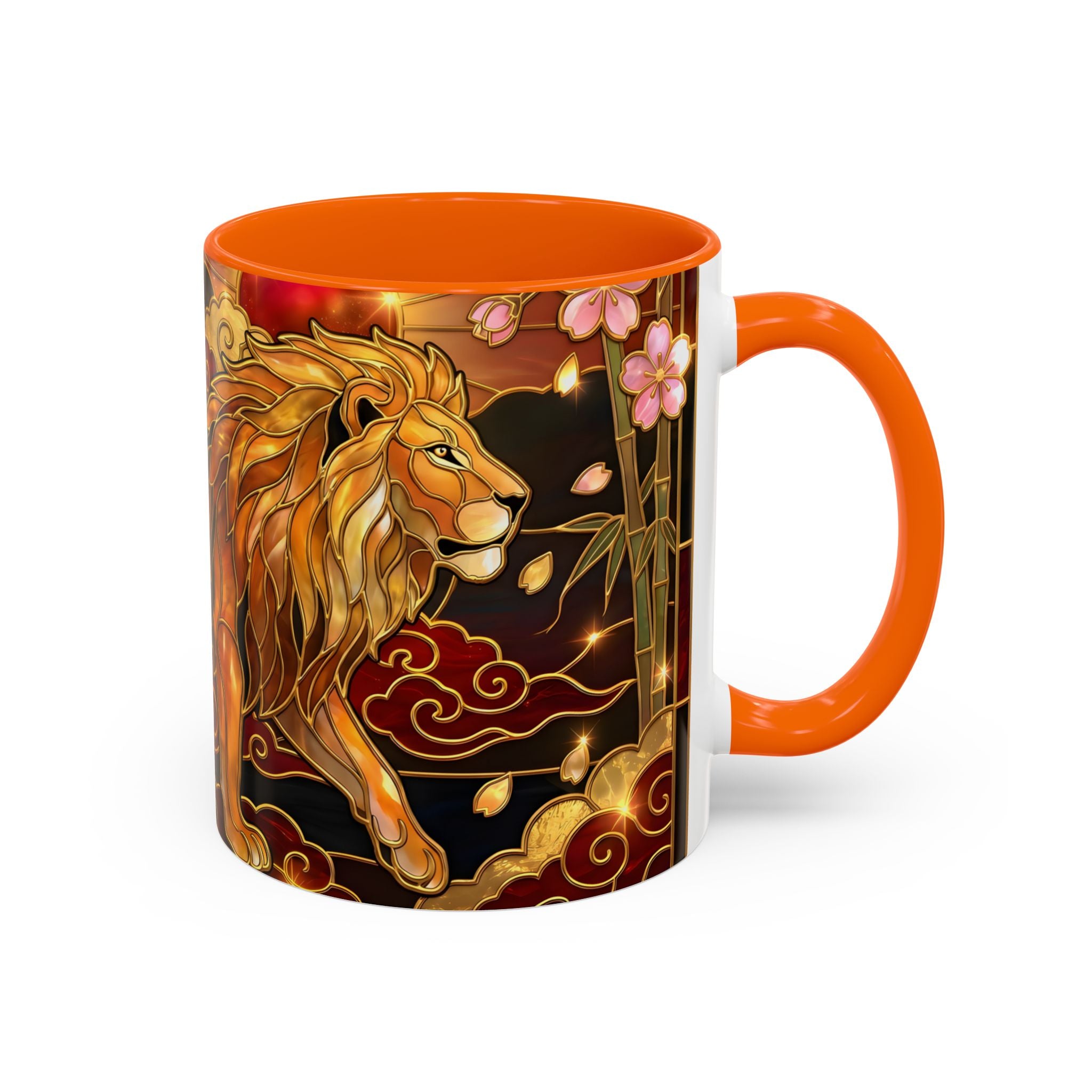 Sakura Lion Stained Glass Style Mug