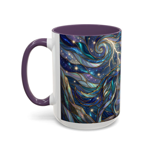 Storm Sky Wolf Stained Glass Style Mug