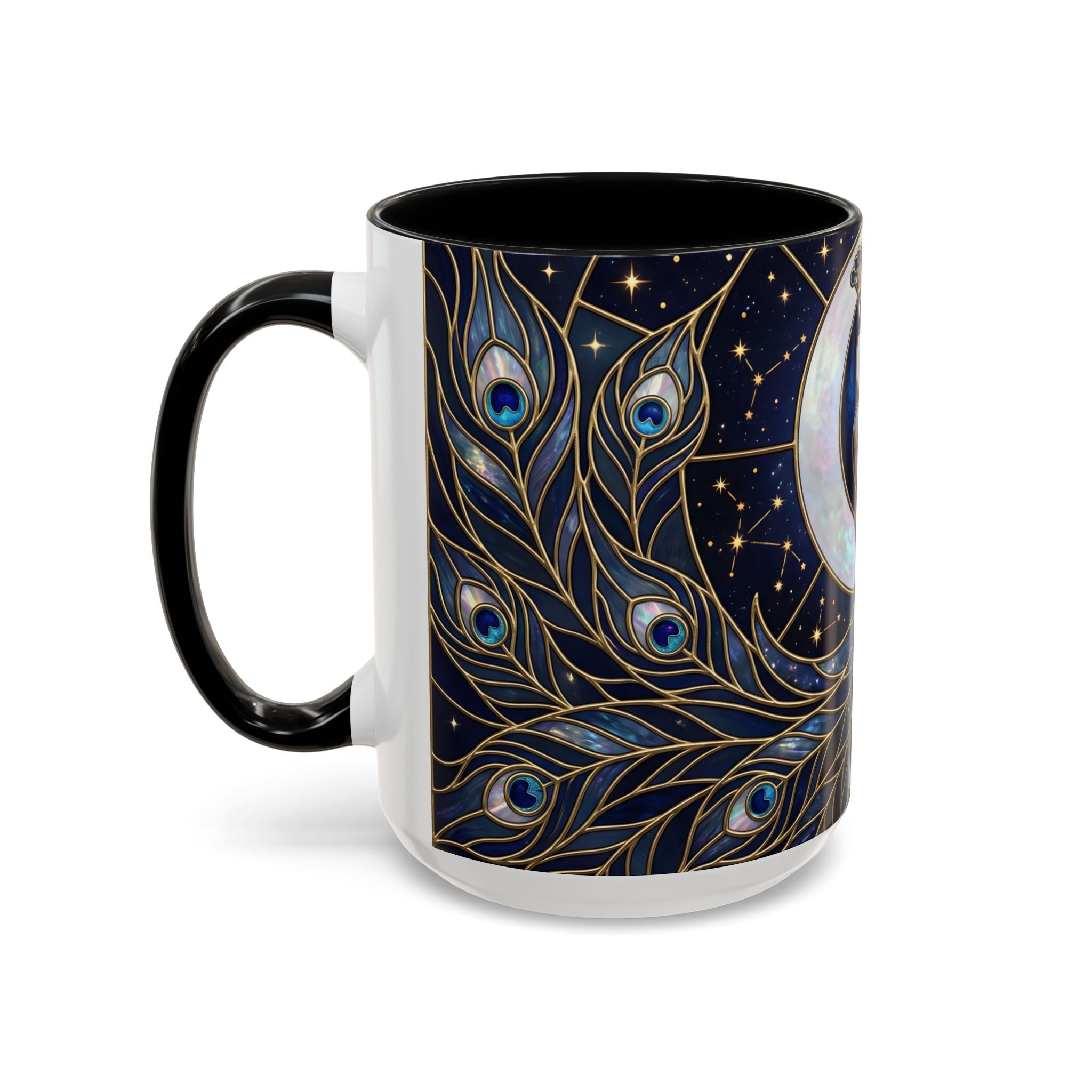 Moonlit Peacock Stained Glass Style Mug