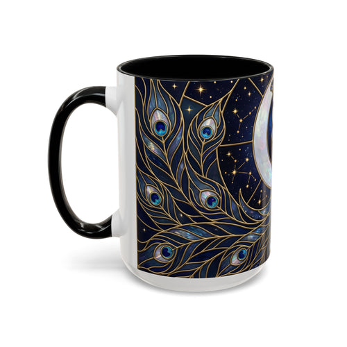 Moonlit Peacock Stained Glass Style Mug