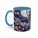 Night Sakura Wolf Stained Glass Style Wolf Coffee Mug