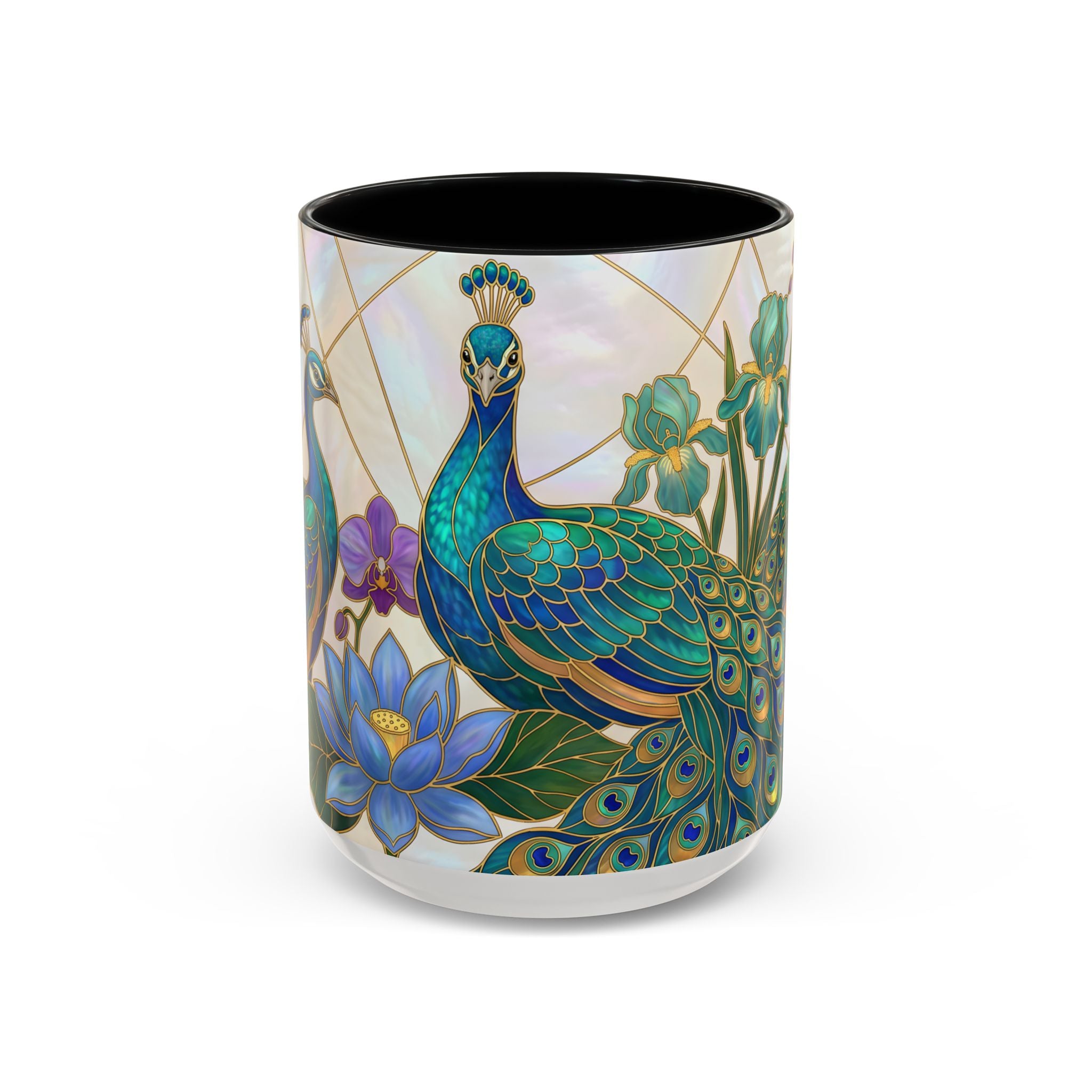 Garden Peacock Stained Glass Style Mug