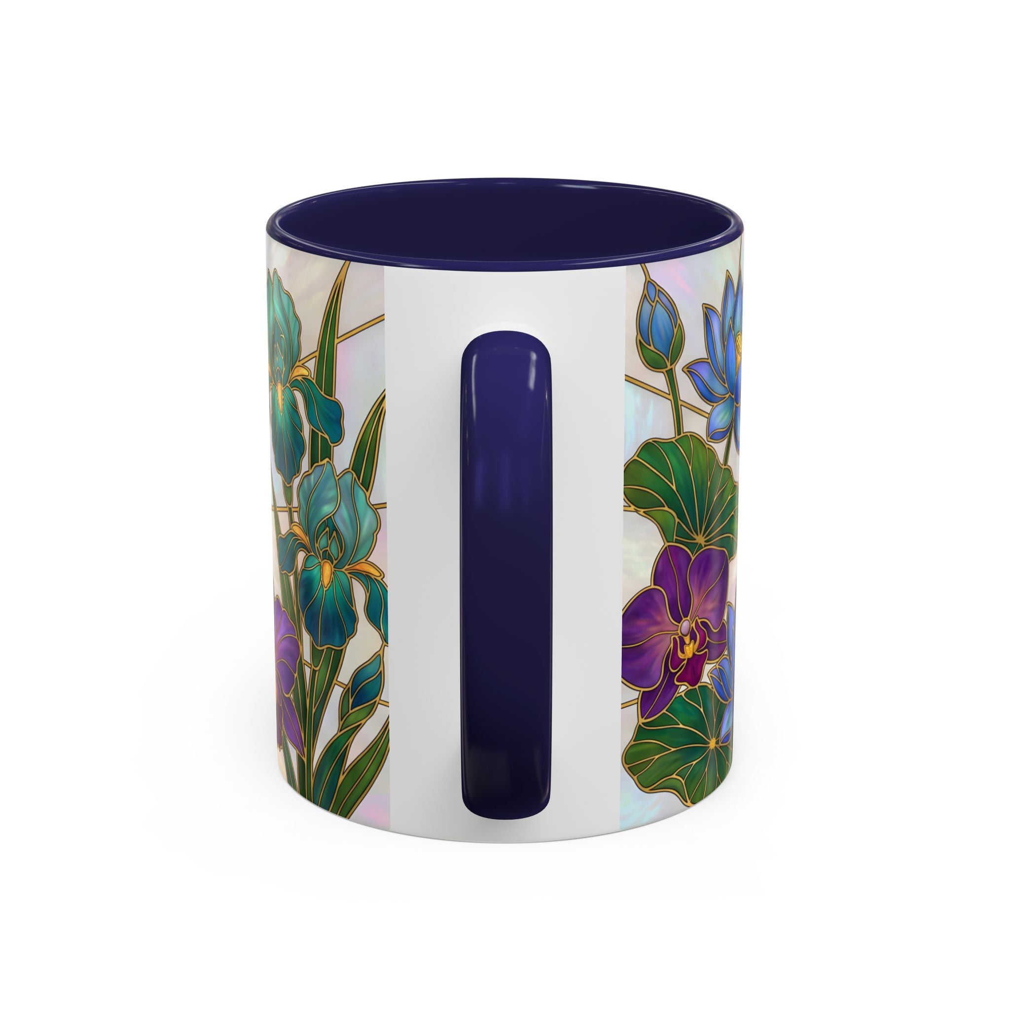 Floral Peacock Stained Glass Style Mug