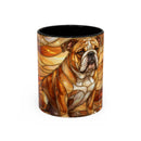 Amber Bulldog Stained Glass Style Mug
