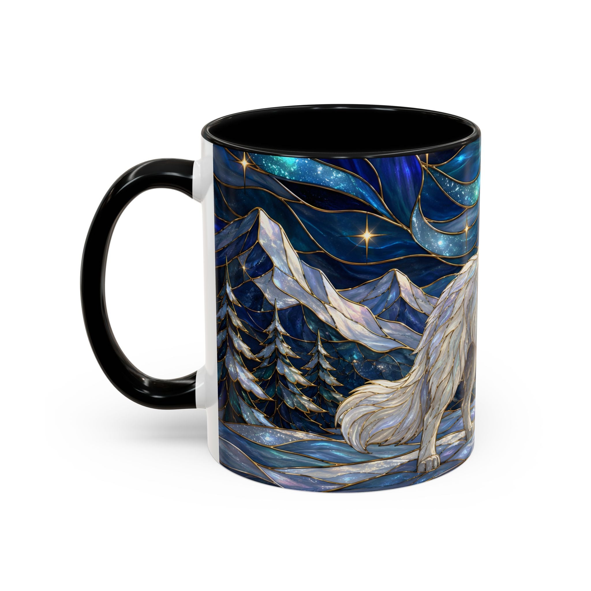 Mountain Guardian Great Pyrenees Stained Glass Style Mug