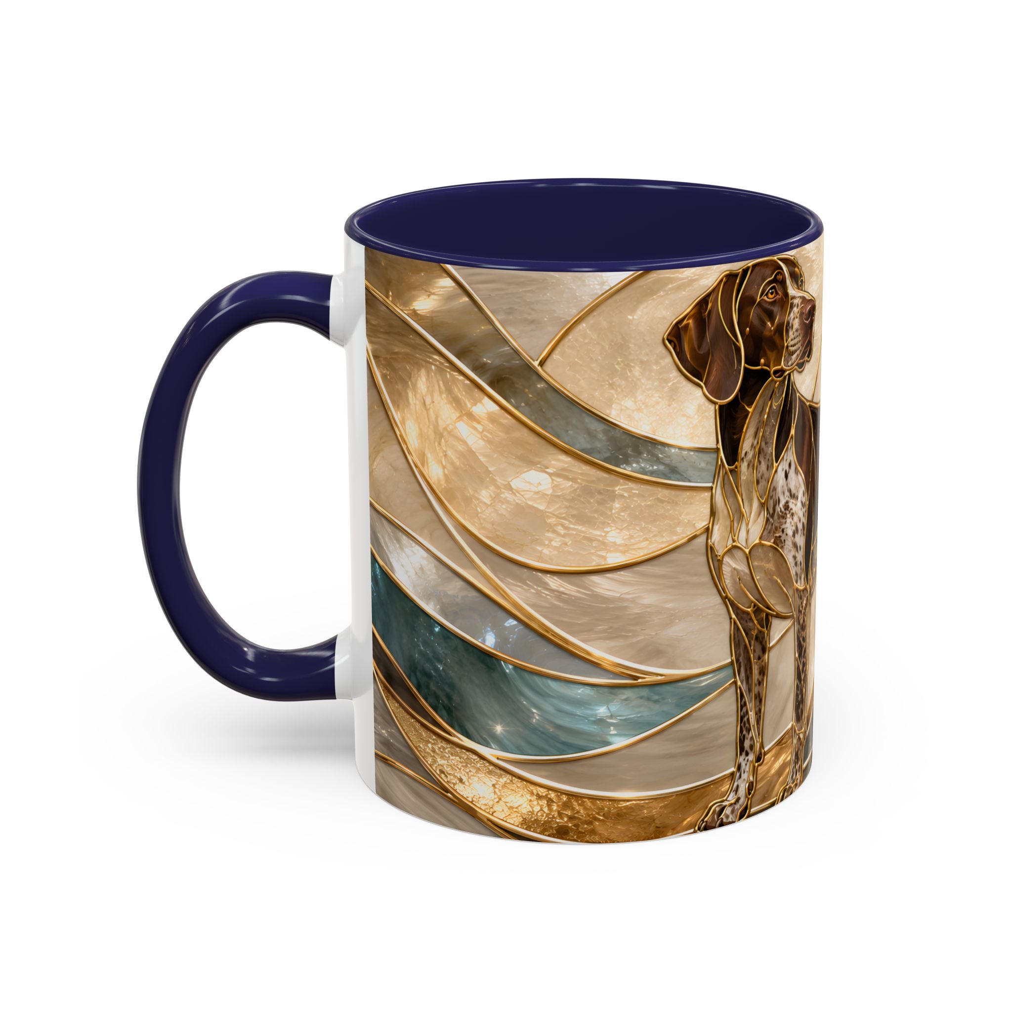 Warm Glow German Shorthaired Pointer Stained Glass Style Mug