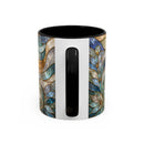 Blue Glow Yorkshire Terrier Stained Glass Style Mug