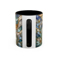 Blue Glow Yorkshire Terrier Stained Glass Style Mug